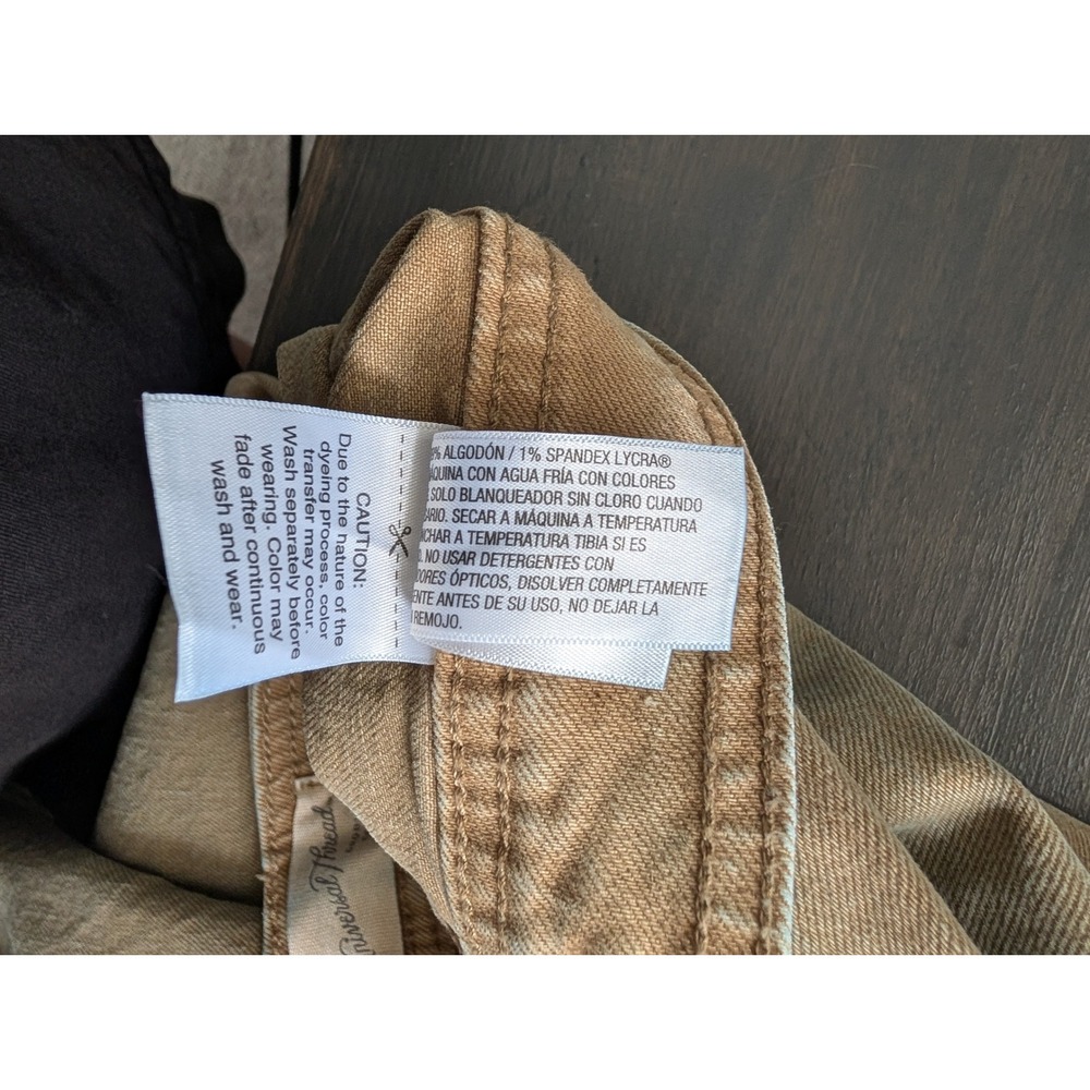 Universal Thread Womens Wide Leg Crop Jeans Tan Khaki Raw Hem Size 10 - Picture 5 of 6